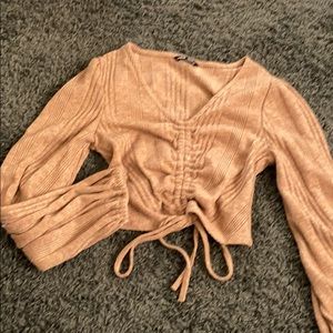 SHEIN puffy long sleeve crop